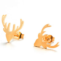 Gold Buck Head Earrings