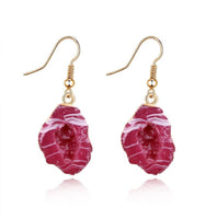 Maroon Geode Earrings
