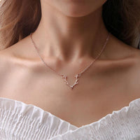 Rose Gold Antler Necklace