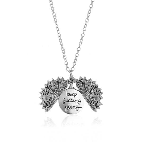 Silver Keep F-ing Going Necklace