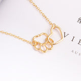 Gold Paw + Heart Necklace