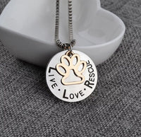 Live Love Rescue Paw Necklace