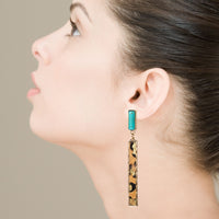 Thin Leopard Drop Earrings