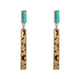 Thin Leopard Drop Earrings