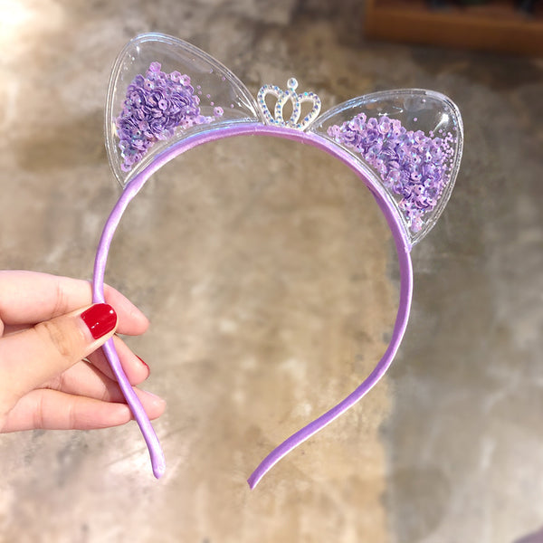 Cat Ears Headband - Purple Confetti