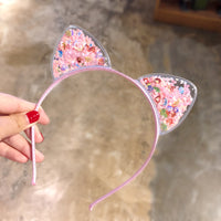 Cat Ears Headband - Pink Seashell Confetti