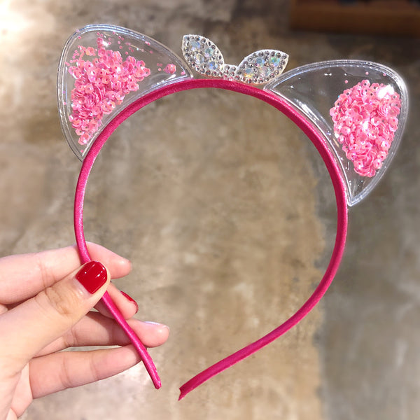 Cat Ears Headband - Pink Confetti