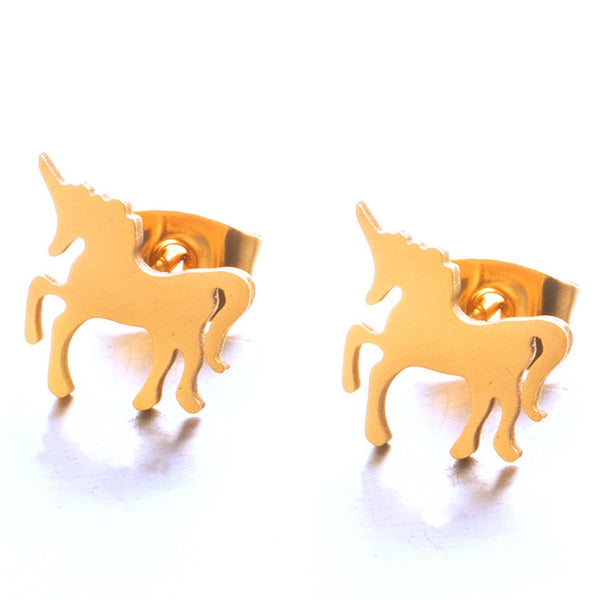 Gold Unicorn Earrings
