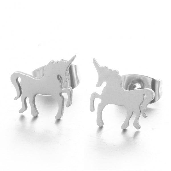 Silver Unicorn Earrings