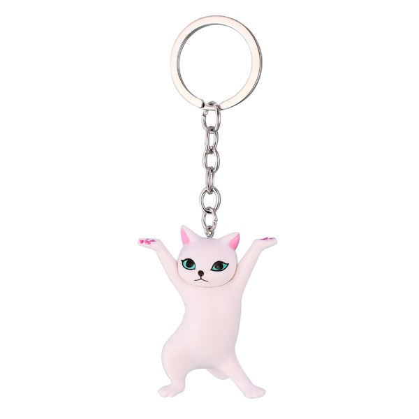 White Cat Keychain