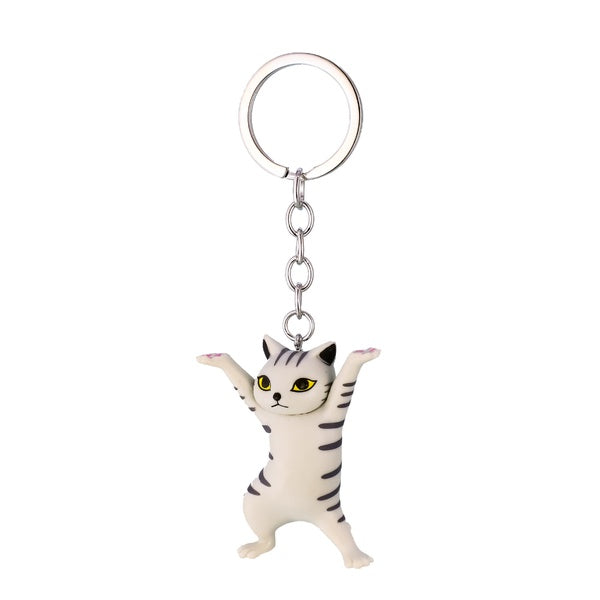 Gray Cat Keychain