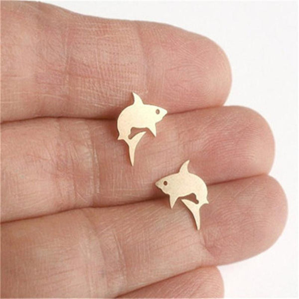 Gold Shark Earrings