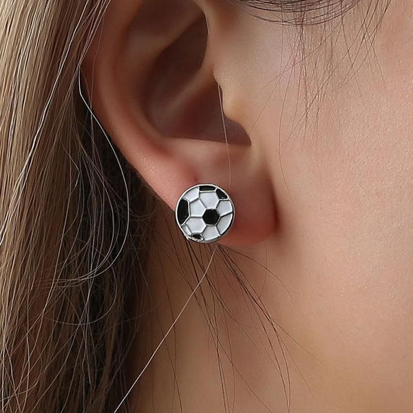 Soccer Ball Stud Earrings