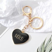 Black Heart Mrs. Keychain