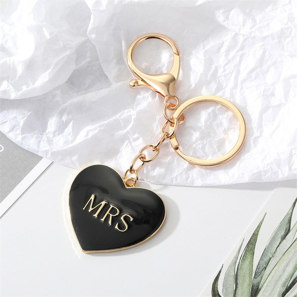Black Heart Mrs. Keychain