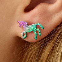 Rainbow Unicorn Stud Earrings