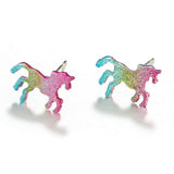 Rainbow Unicorn Stud Earrings