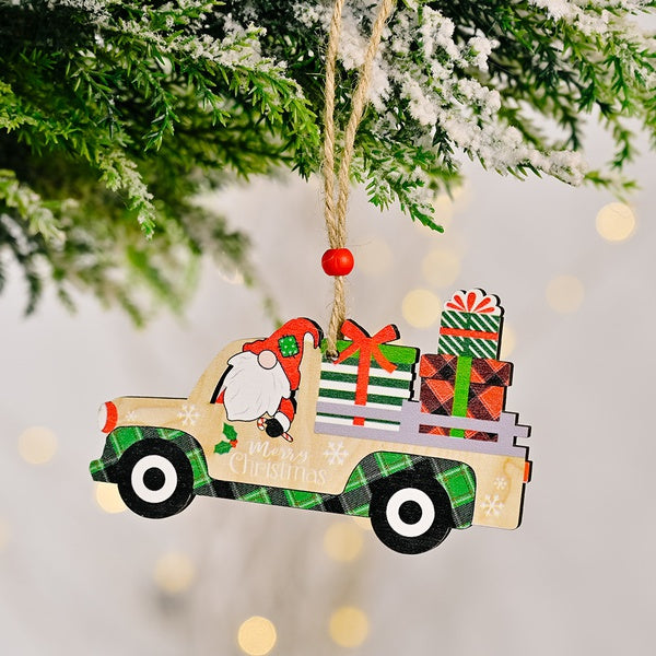 Merry Xmas Gnome Truck Ornament