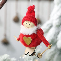Skiing Ornament - Red