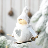 Skiing Ornament - White