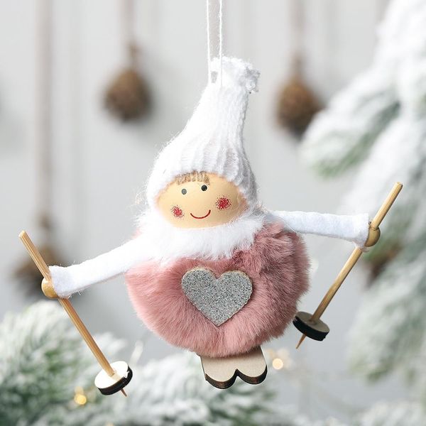 Skiing Ornament - Pink