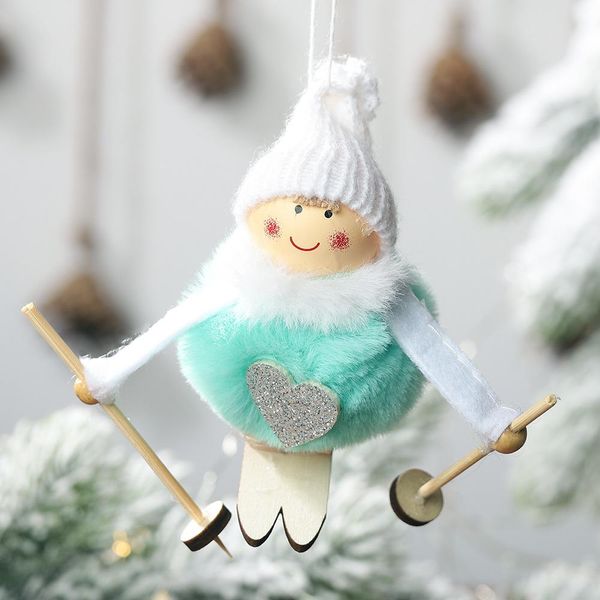 Skiing Ornament - Teal
