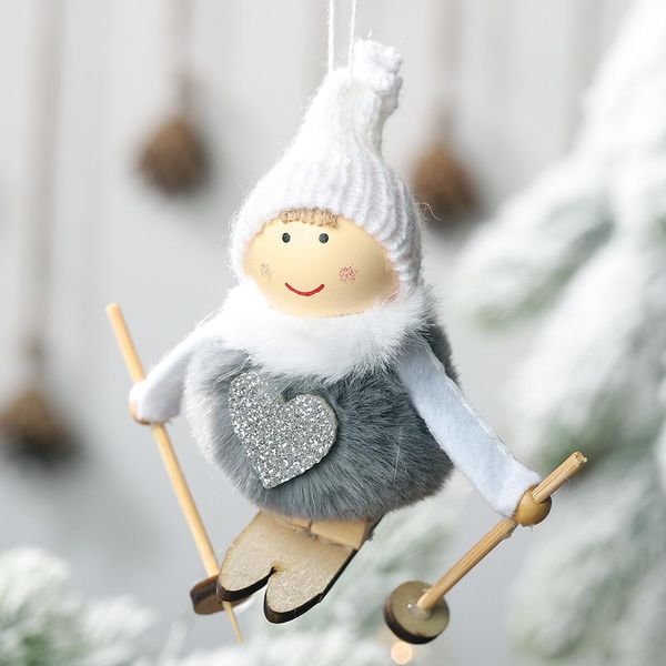 Skiing Ornament - Gray