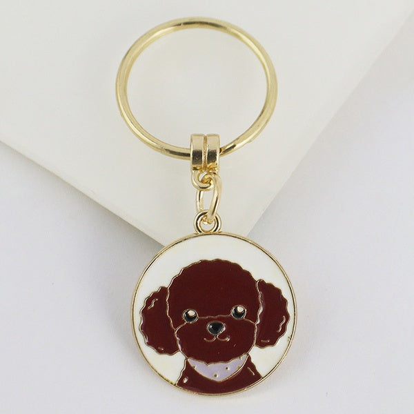 Brown Poodle Keychain
