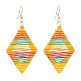 Yellow Diamond String Art Earrings