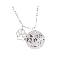 Paw Print On Heart Necklace