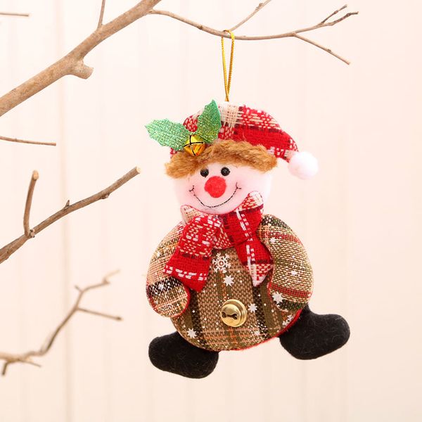 Plaid Snowman Ornament
