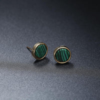 Green & Gold Round Earrings