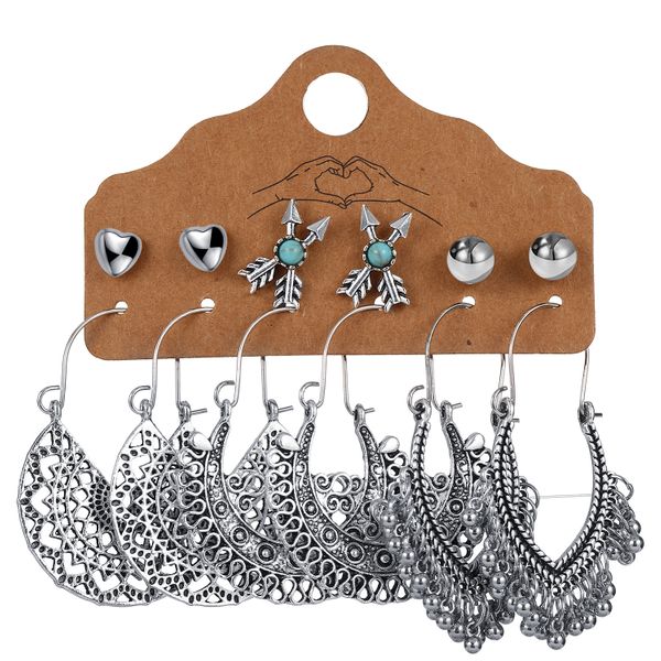 Silver Boho Earring Set