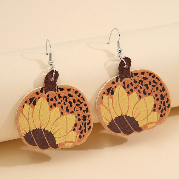 Sunflower Pumpkin Earrings
