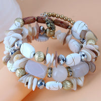 White Beaded Boho Bracelet