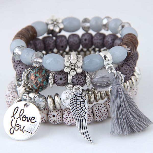 Gray Love Wing Bracelet