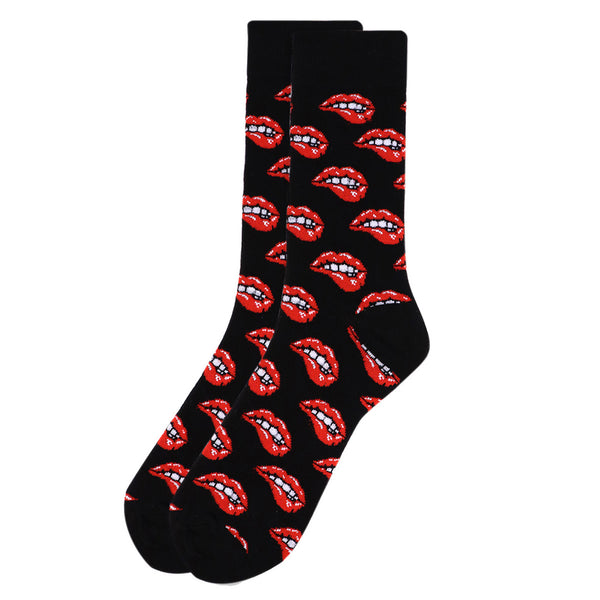 Men's Sexy Lip Bite Novelty Socks