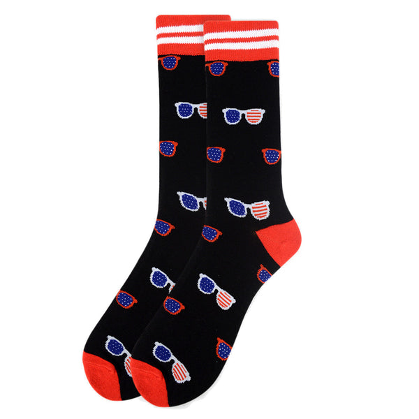 Men's Patriotic Sunglasses Novelty Socks