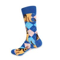 Men's German Shephard Dog Argyle Novelty Socks
