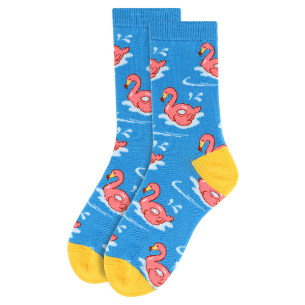Women's Flamingo Pool Tube Novelty Socks