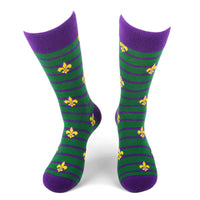 Men's Mardi Gras Fleur De Lis Novelty Socks
