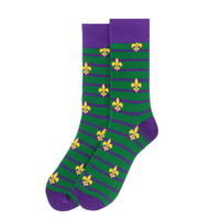 Men's Mardi Gras Fleur De Lis Novelty Socks