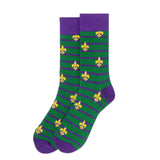 Men's Mardi Gras Fleur De Lis Novelty Socks