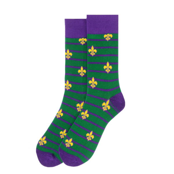 Men's Mardi Gras Fleur De Lis Novelty Socks