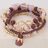Mauve Beaded Infinity Bracelet