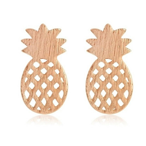 Rose Gold Pineapple Earrings