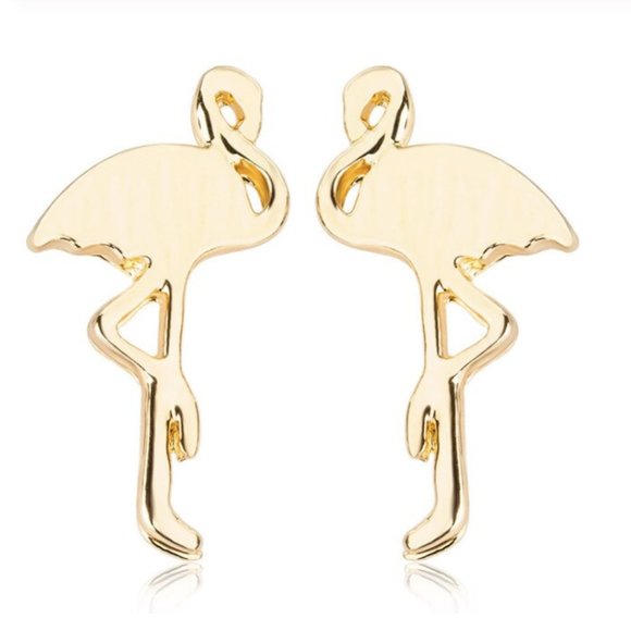 Gold Flamingo Earrings