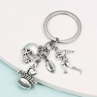 I <3 Football Charm Keychain