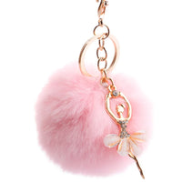 Ballerina Pom Pom Keychain