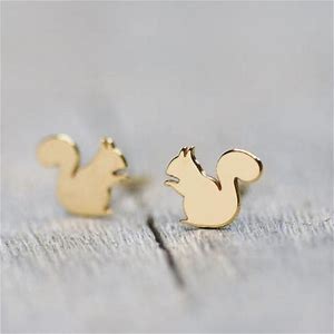 Gold Squirrel Earrings